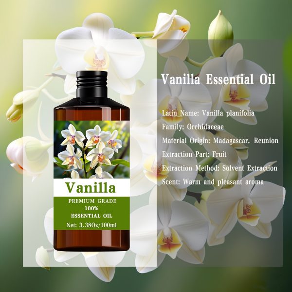 Huile essentielle de vanille de 100 ml/3,38 fl.oz, VANILLA